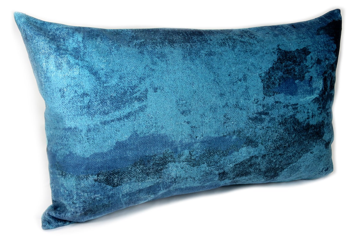 The Blue Fluid スペイン製 起毛スエード調 クッション 両面ブルー 50×30cm 中材付 - HOUSE OF JAPAN Shop