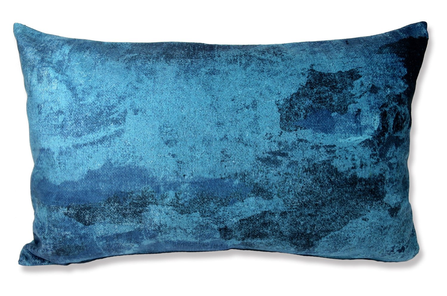 The Blue Fluid スペイン製 起毛スエード調 クッション 両面ブルー 50×30cm 中材付 - HOUSE OF JAPAN Shop