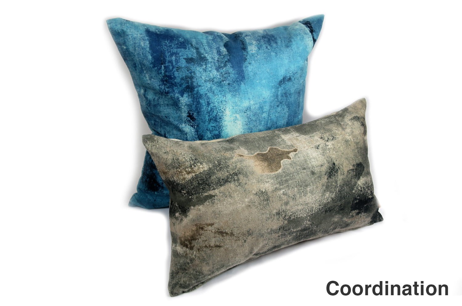 The Blue Fluid スペイン製 起毛スエード調 クッションカバー 両面ブルー 50×50cm - HOUSE OF JAPAN Shop