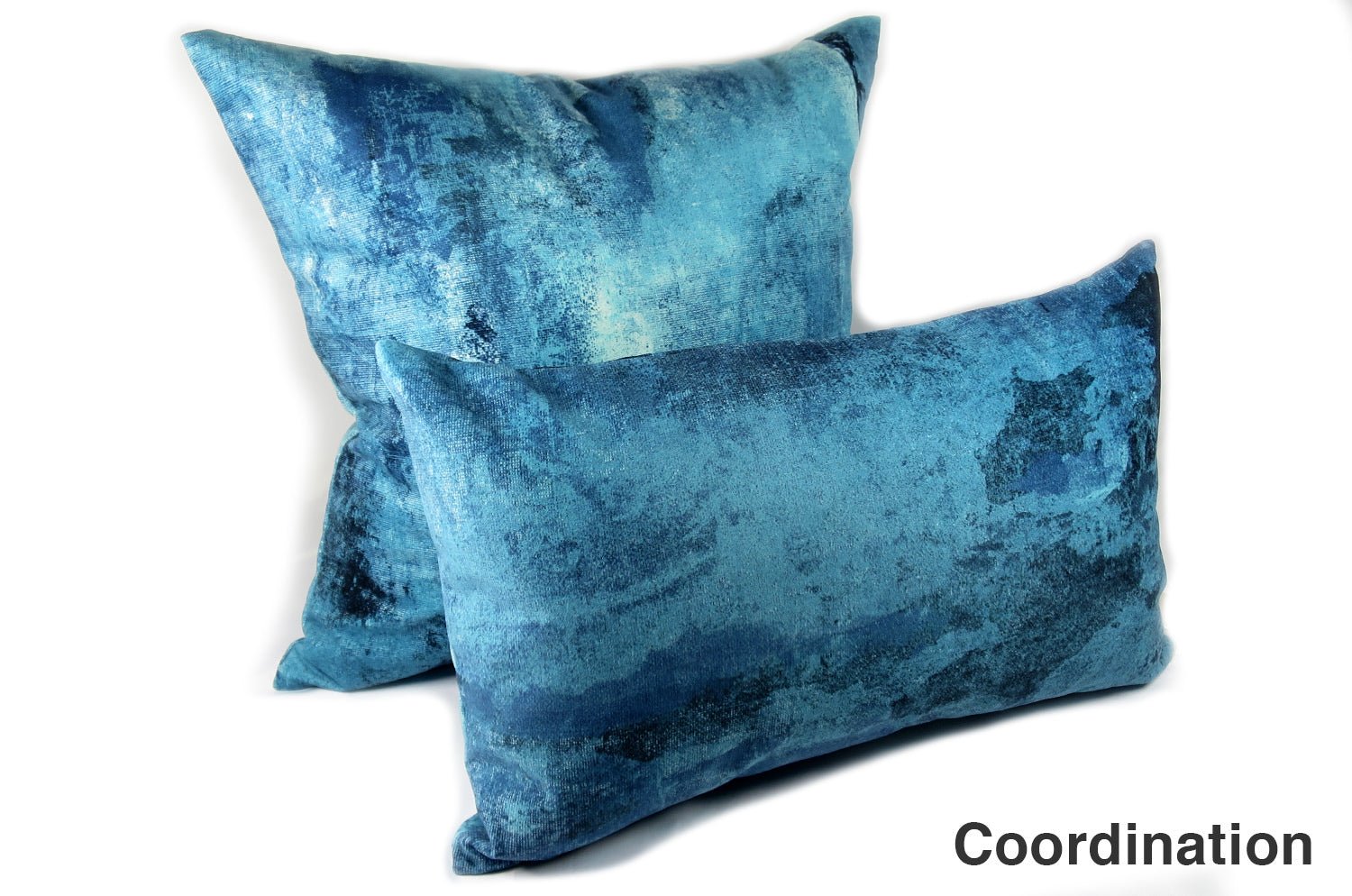 The Blue Fluid スペイン製 起毛スエード調 クッションカバー 両面ブルー 50×50cm - HOUSE OF JAPAN Shop