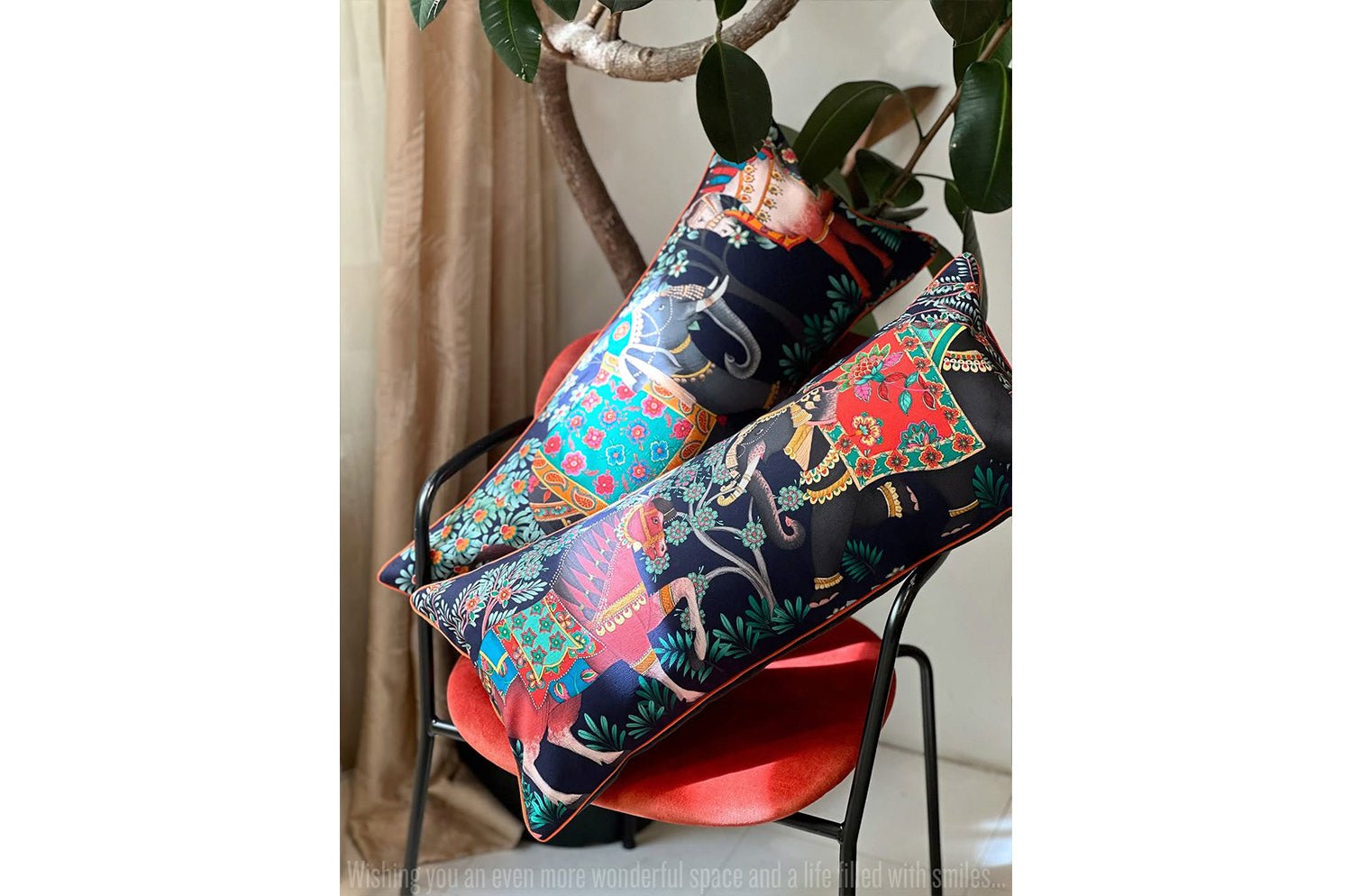 The Bohemian Rhapsodi ボヘミアンラプソディ 横長クッション(a)(カーボン)68×31cm 中材付 - HOUSE OF JAPAN Shop