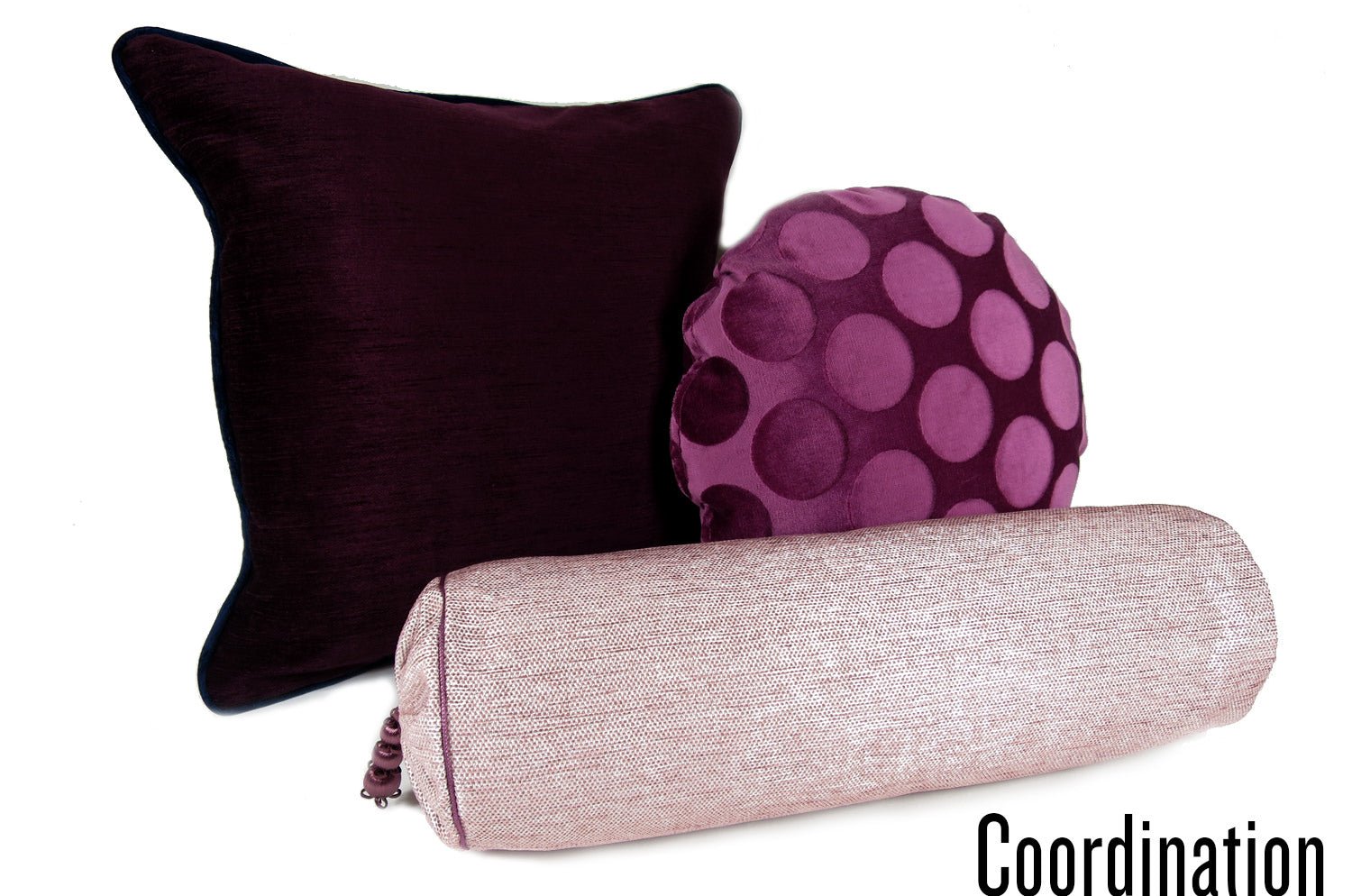 The Bolster Houlesタッセル付きボルスタークッション wine Φ15×45cm 中材付 - HOUSE OF JAPAN Shop