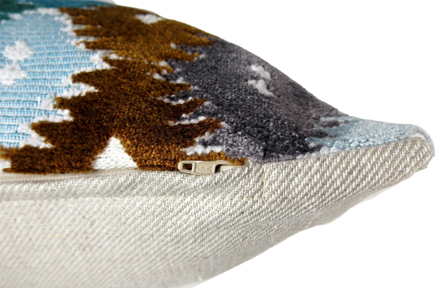 The Bombay ボンベイ ジャガード ベルベット クッション (Ocean) 45×30cm 中材付 - HOUSE OF JAPAN Shop