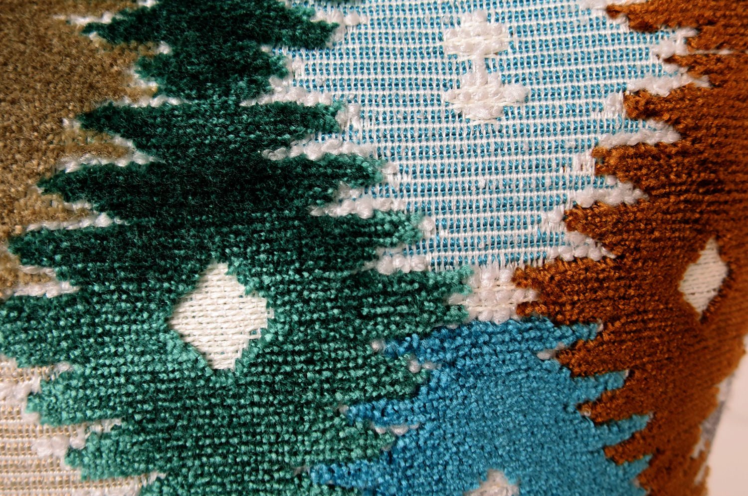 The Bombay ボンベイ ジャガード ベルベット クッション (Ocean) 45×30cm 中材付 - HOUSE OF JAPAN Shop