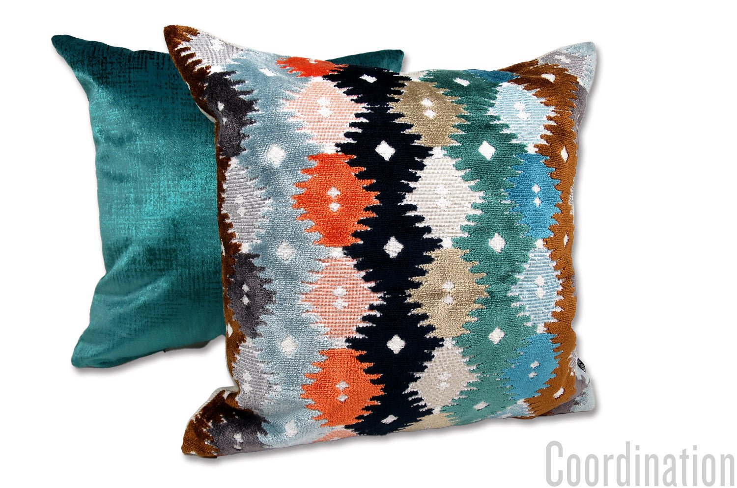 The Bombay ボンベイ ジャガード ベルベット クッションカバー (Ocean) 45×45cm - HOUSE OF JAPAN Shop