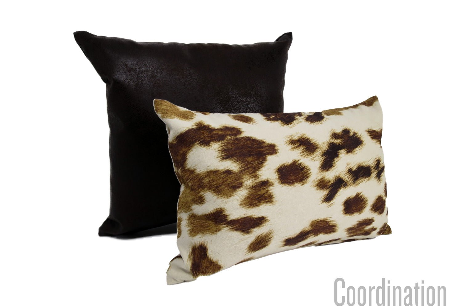 The BondLeather ブラウンレザー&ラッカーニジップクッションカバー 45×45cm - HOUSE OF JAPAN Shop