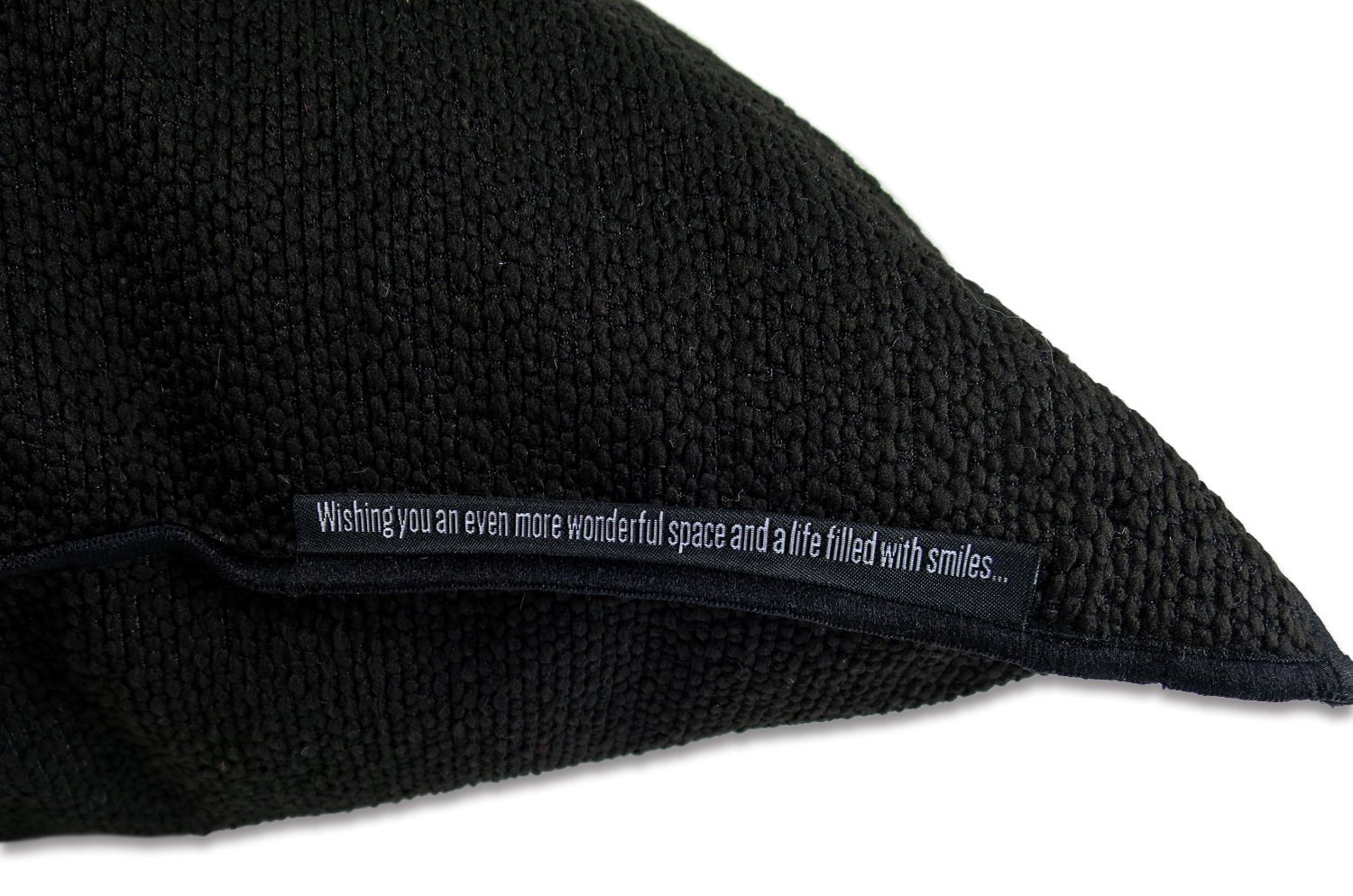 The Bouclette フランス製 ブークレ フレーム クッションカバー (noir) 45×45cm - HOUSE OF JAPAN Shop