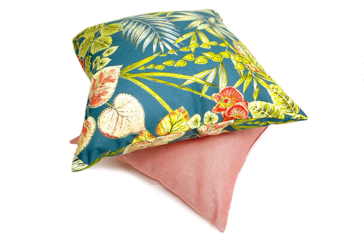 The Bouquet Petrol Outdoor&Indoor fabric ボタニカルパトロール 撥水クッションカバー 45×45cm - HOUSE OF JAPAN Shop