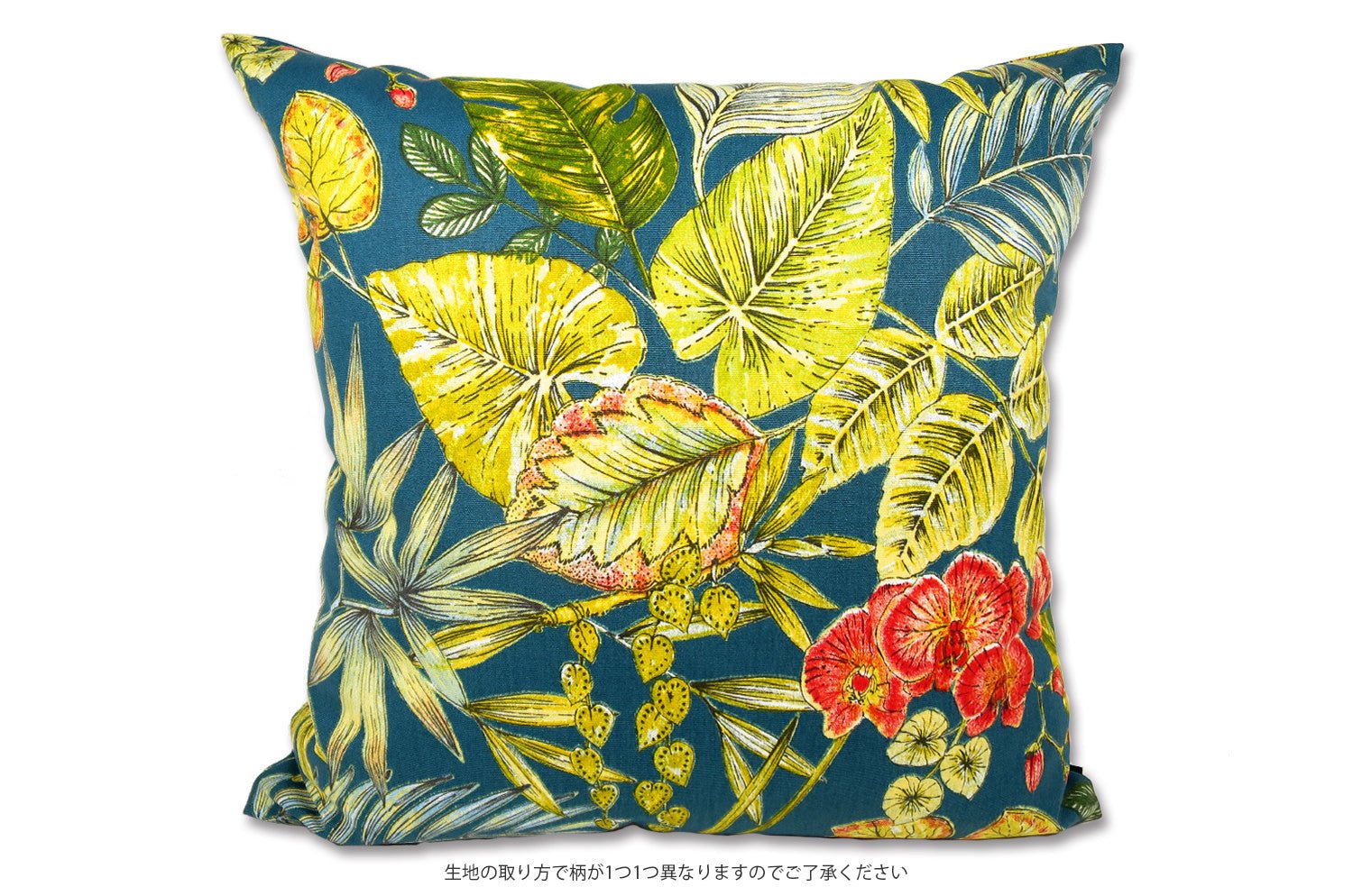 The Bouquet Petrol Outdoor&Indoor fabric ボタニカルパトロール 撥水クッションカバー 45×45cm - HOUSE OF JAPAN Shop