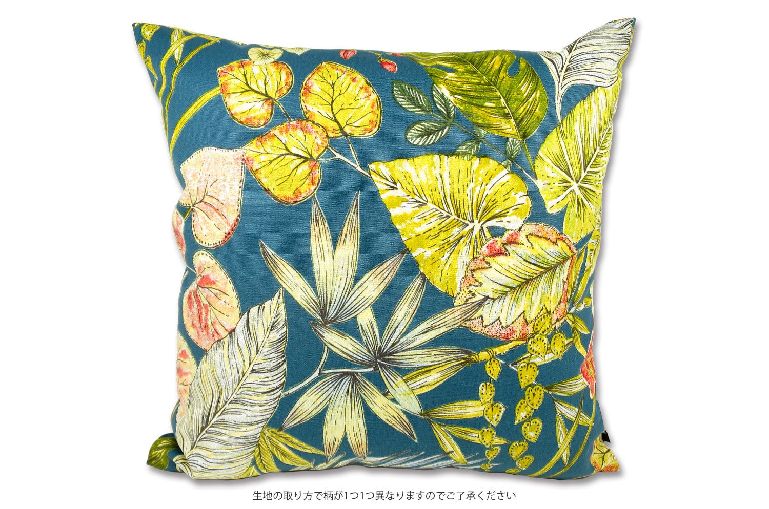 The Bouquet Petrol Outdoor&Indoor fabric ボタニカルパトロール 撥水クッションカバー 45×45cm - HOUSE OF JAPAN Shop