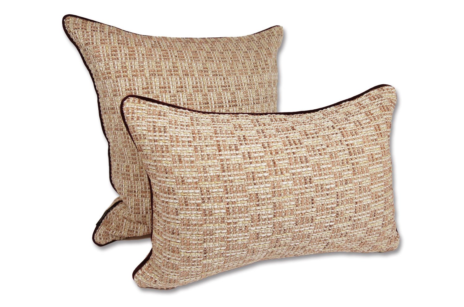 The Brochier Gru ブロシエ グル ベルベットパイピング ジャガードクッション(Blush)45×30cm フェザー中材付 - HOUSE OF JAPAN Shop