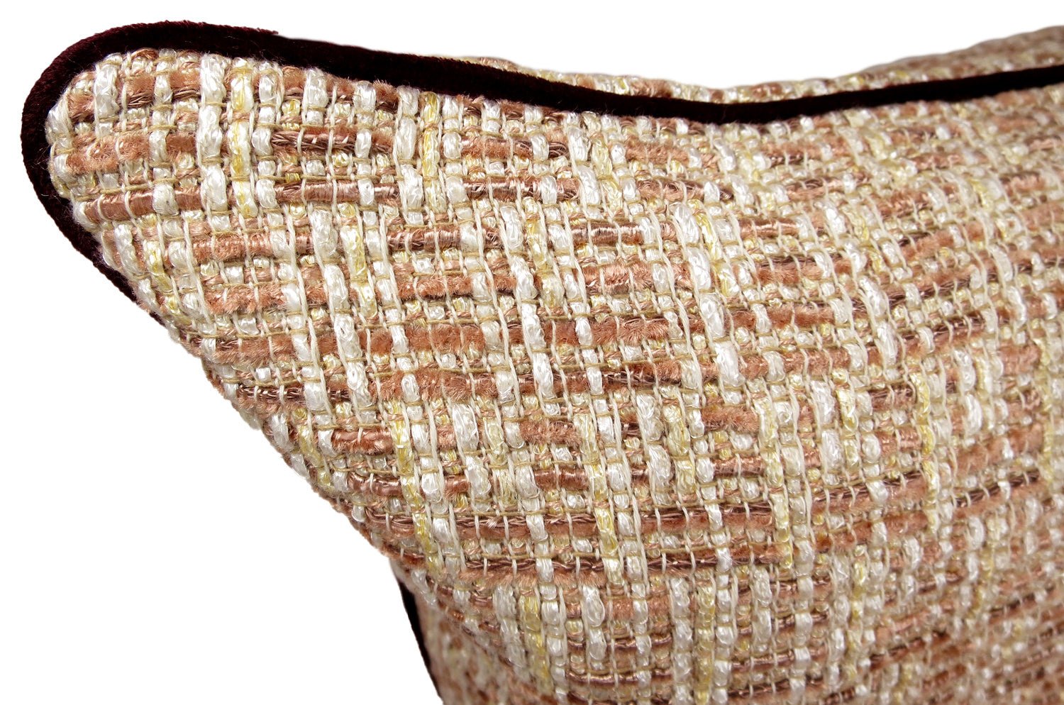 The Brochier Gru ブロシエ グル ベルベットパイピング ジャガードクッション(Blush)45×30cm フェザー中材付 - HOUSE OF JAPAN Shop