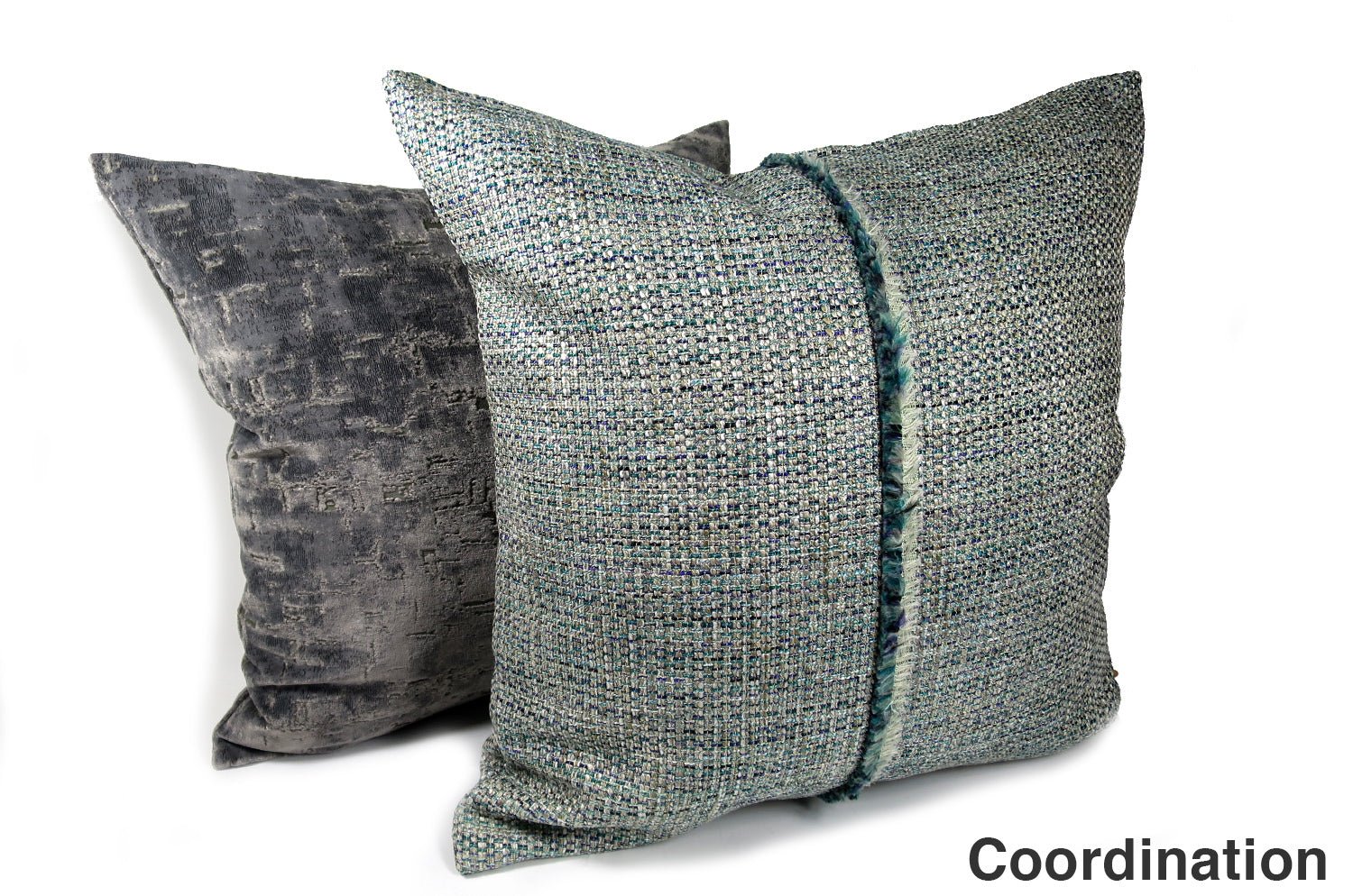 The CAMENGO カメンゴ センターフリンジクッションカバー ブルーグレー 45×45cm - HOUSE OF JAPAN Shop