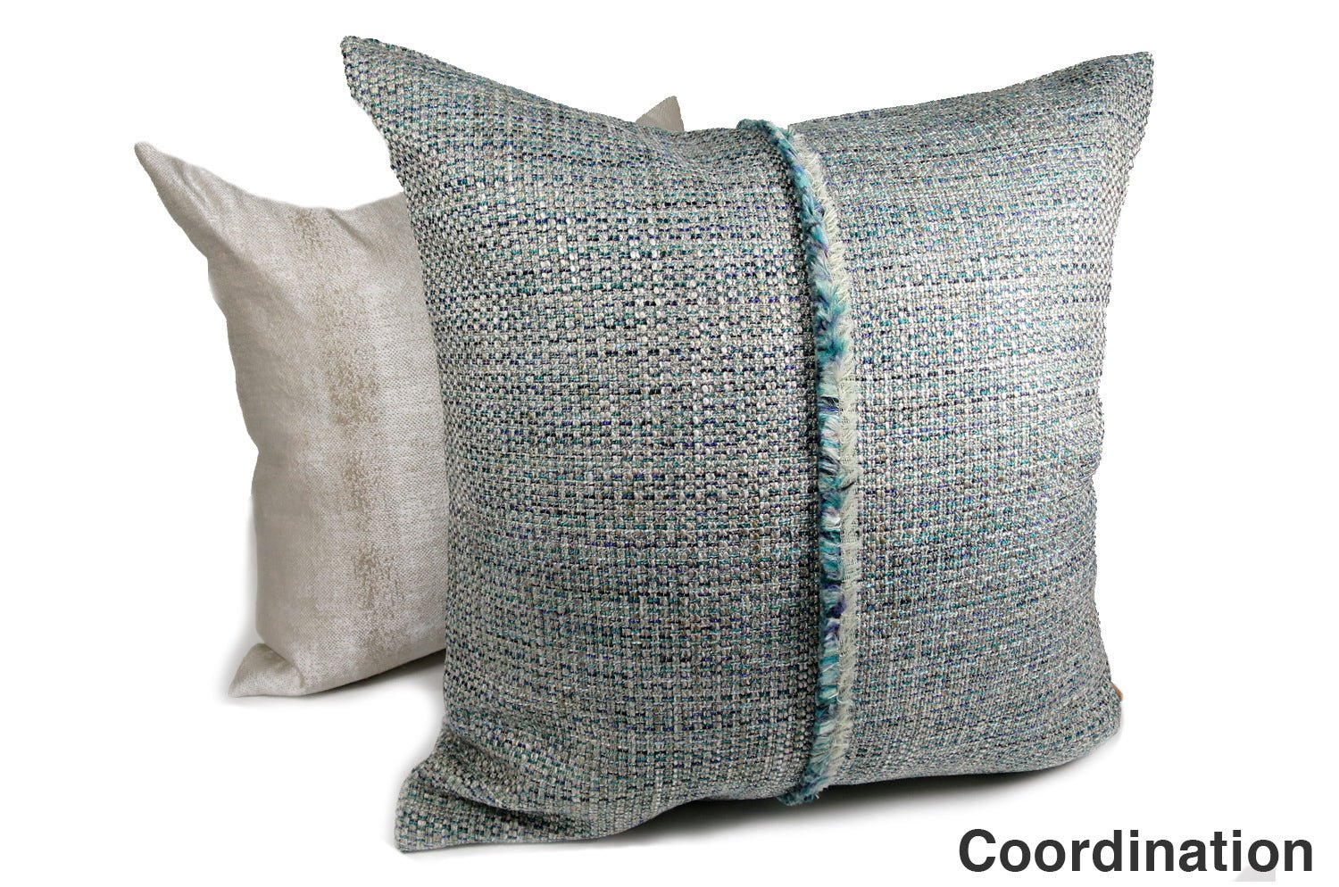 The CAMENGO カメンゴ センターフリンジクッションカバー ブルーグレー 45×45cm - HOUSE OF JAPAN Shop