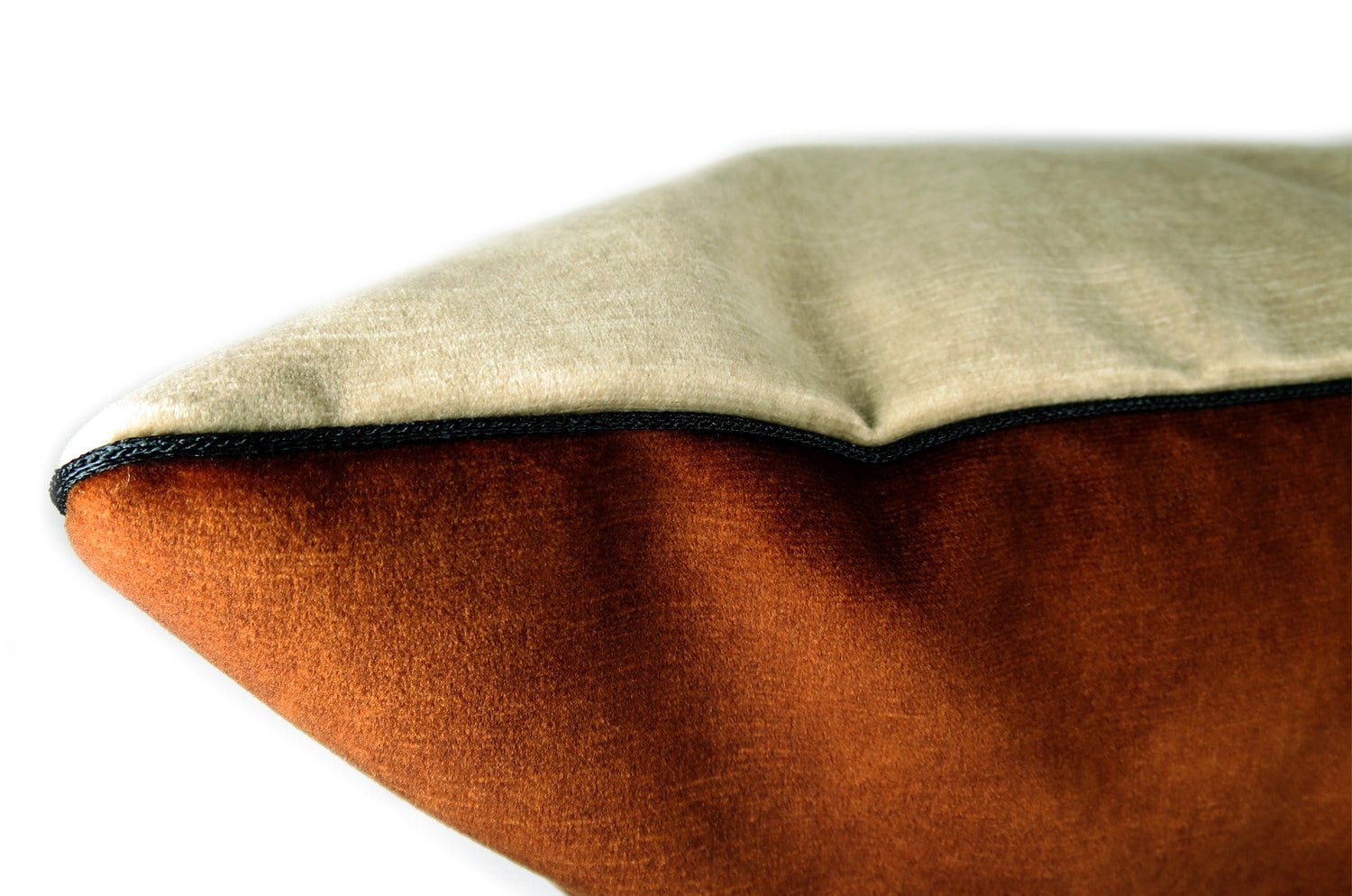 The CASAMANCE カサマンス ニット・ ベルベット ツートンクッション (チョコレート&ベージュ) 45×30cm 中材付 - HOUSE OF JAPAN Shop