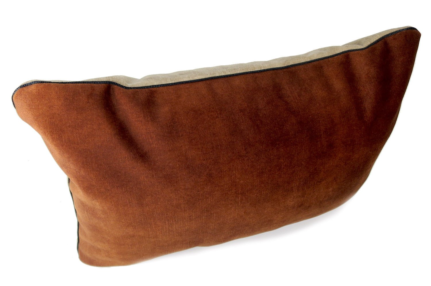 The CASAMANCE カサマンス ニット・ ベルベット ツートンクッション (チョコレート&ベージュ) 45×30cm 中材付 - HOUSE OF JAPAN Shop