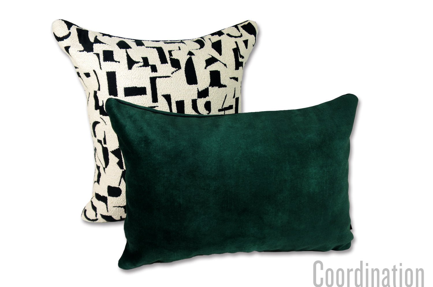 The CASAMANCE カサマンス ニット・ベルベット 横長クッション (ファーグリーン) 45×30cm 中材付 - HOUSE OF JAPAN Shop