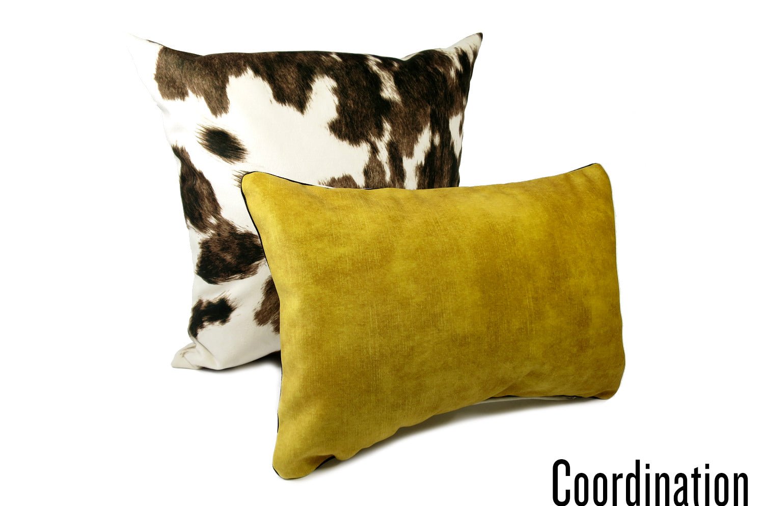 The CASAMANCE カサマンス ニット・ベルベット ツートンクッション (ハニー&クリーム) 45×30cm 中材付 - HOUSE OF JAPAN Shop