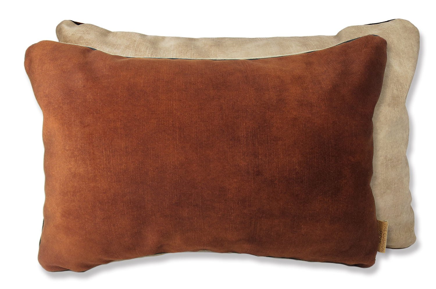 The CASAMANCE カサマンス ニット・ ベルベット ツートンクッション (チョコレート&ベージュ) 45×30cm 中材付 - HOUSE OF JAPAN Shop