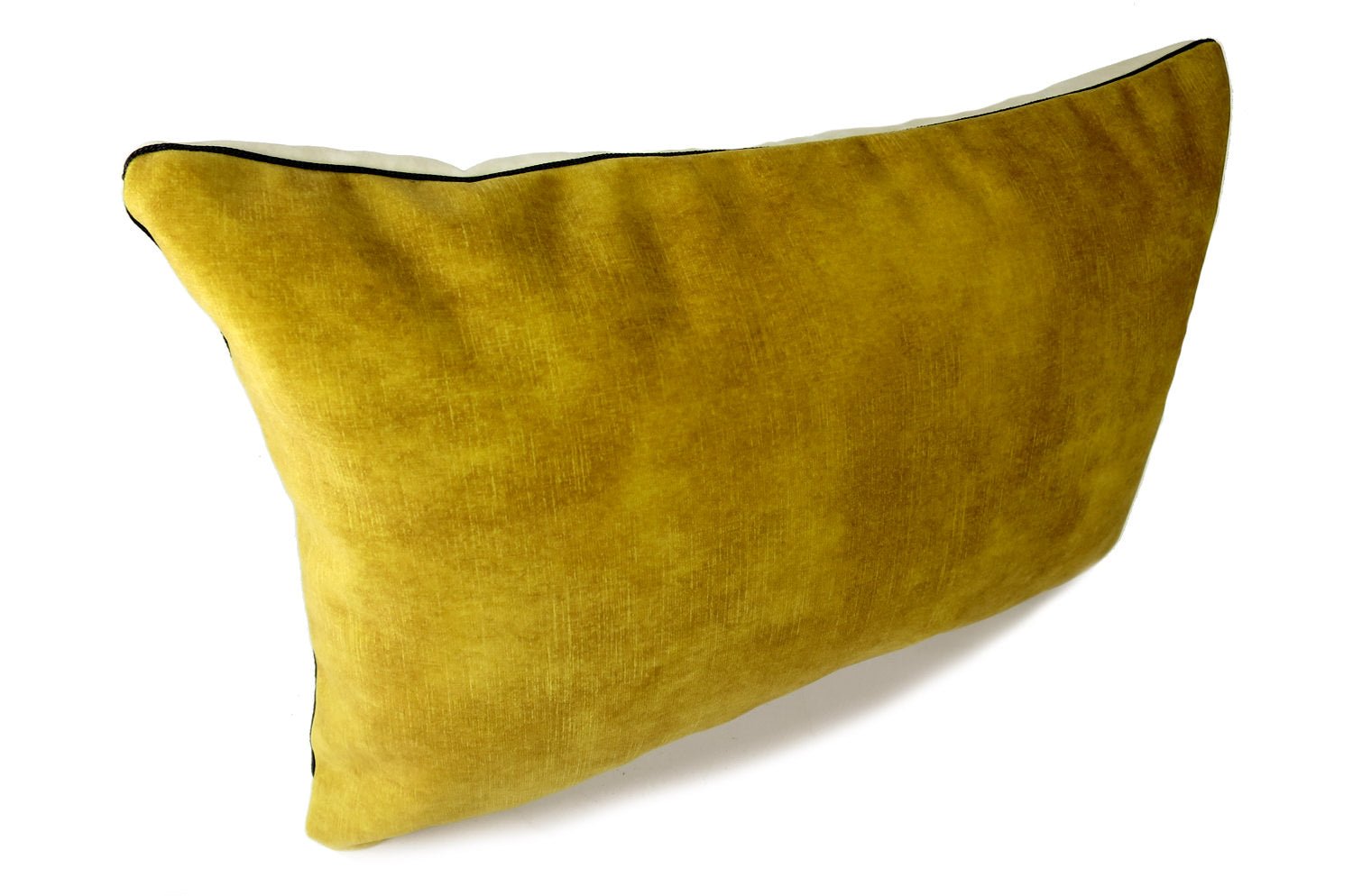 The CASAMANCE カサマンス ニット・ベルベット ツートンクッション (ハニー&クリーム) 45×30cm 中材付 - HOUSE OF JAPAN Shop