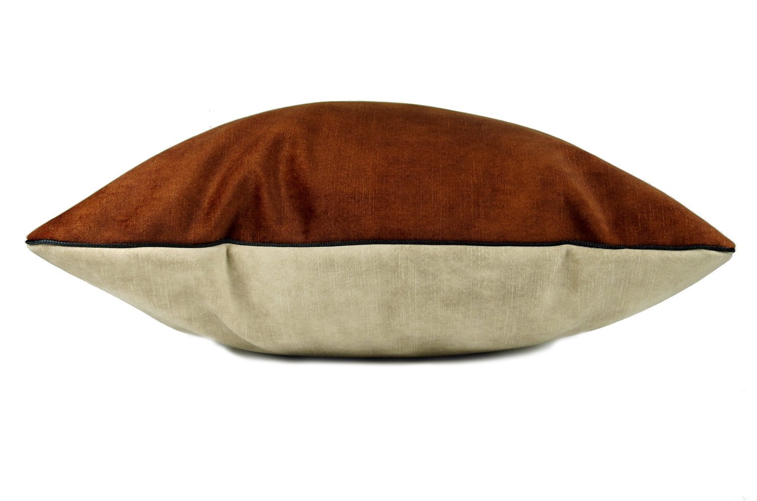 The CASAMANCE カサマンス ニット・ベルベット ツートンクッションカバー (チョコレート&ベージュ) 45×45cm - HOUSE OF JAPAN Shop