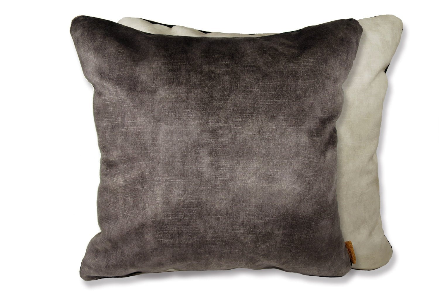 The CASAMANCE カサマンス ニット・ベルベット ツートンクッションカバー (アッシュグレー&アイボリーホワイト) 45×45cm - HOUSE OF JAPAN Shop