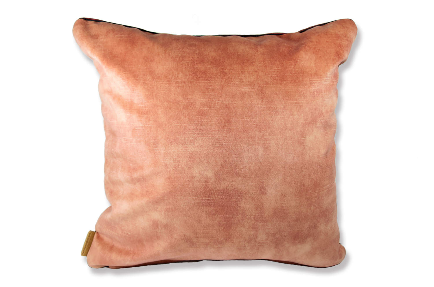 The CASAMANCE カサマンス ニット・ ベルベット ツートンクッションカバー (カーディナルレッド&ピーチ) 45×45cm - HOUSE OF JAPAN Shop