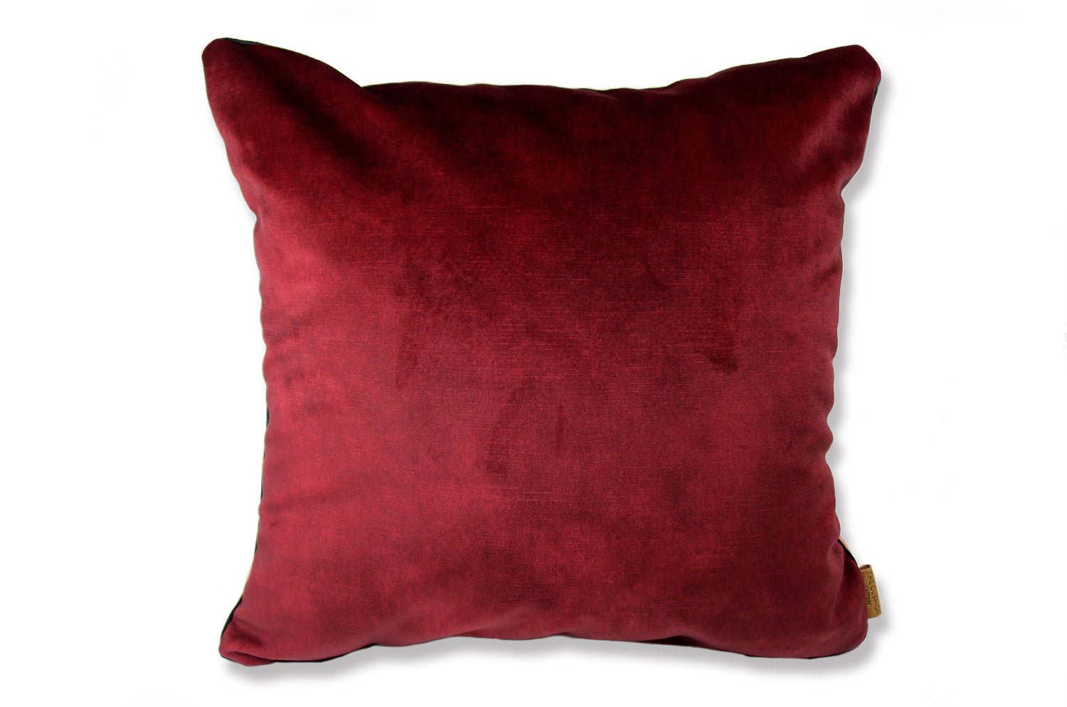 The CASAMANCE カサマンス ニット・ ベルベット ツートンクッションカバー (カーディナルレッド&ピーチ) 45×45cm - HOUSE OF JAPAN Shop