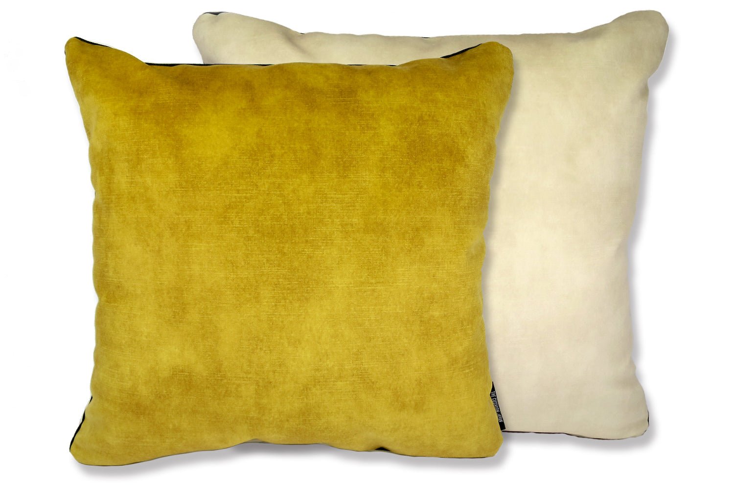 The CASAMANCE カサマンス ニット・ベルベット ツートンクッションカバー (ハニー&クリーム) 45×45cm - HOUSE OF JAPAN Shop