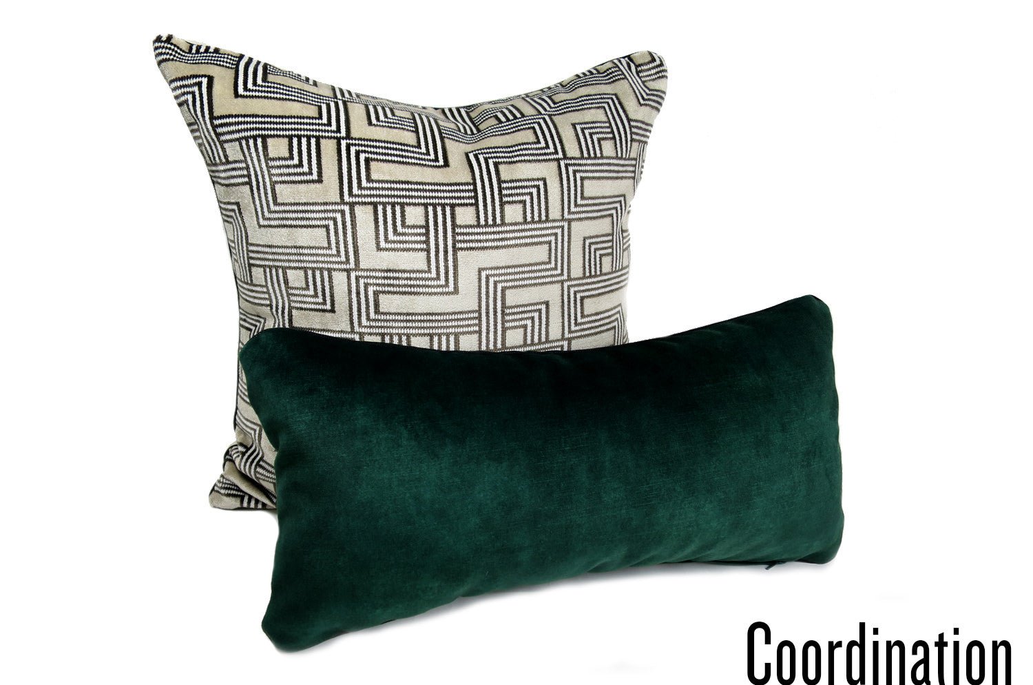 The CASAMANCE カサマンス ニット・ベルベット クッション (ファーグリーン) 50×25cm 中材付 - HOUSE OF JAPAN Shop