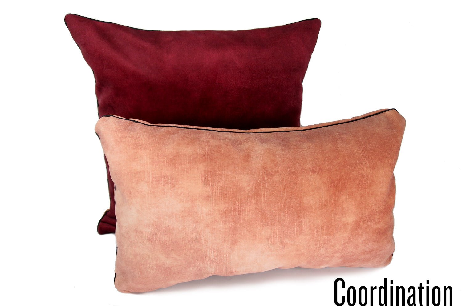 The CASAMANCE カサマンス ニット・ベルベットクッション (ピーチ) 50×30cm 中材付 - HOUSE OF JAPAN Shop