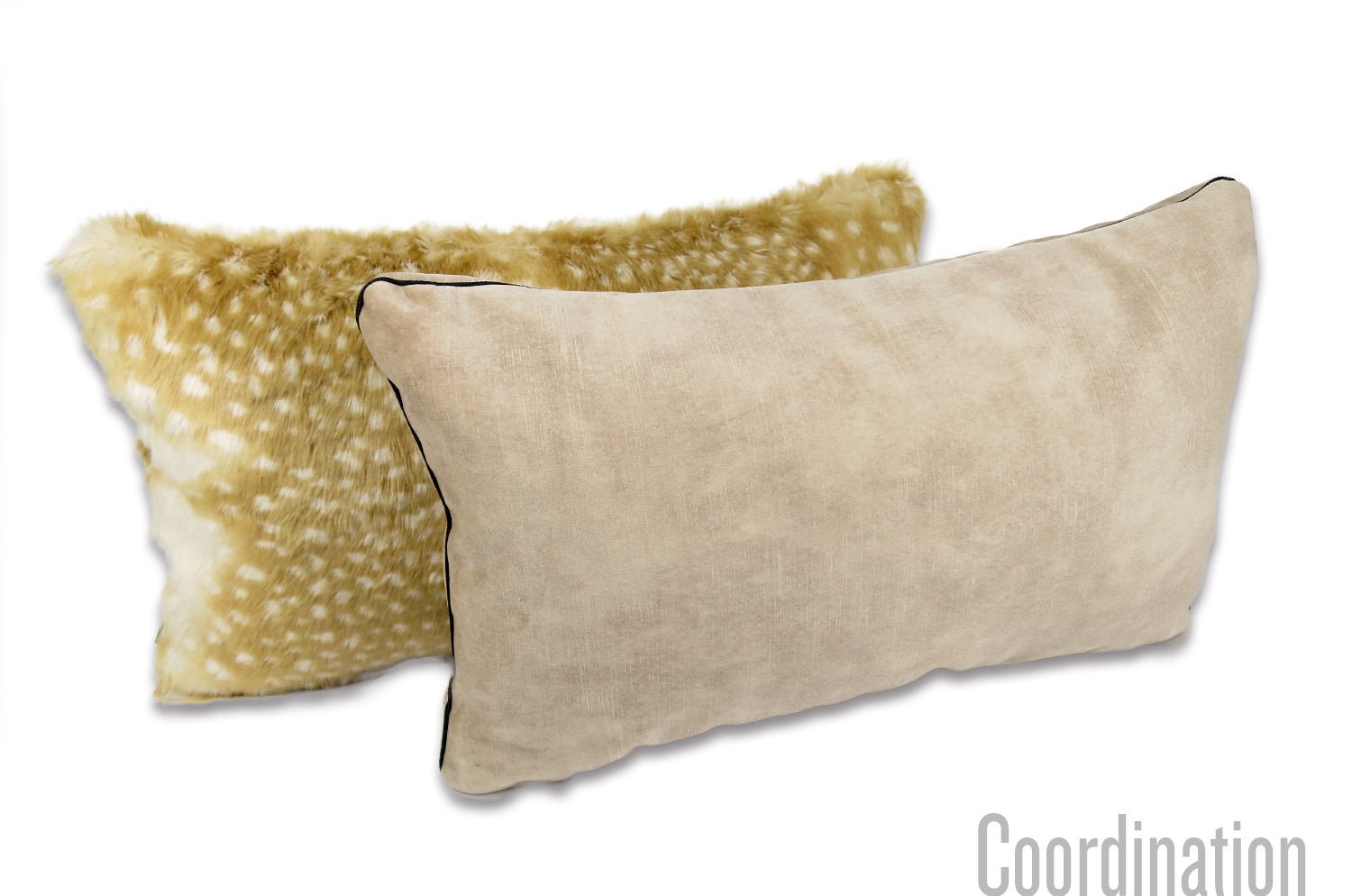 The CASAMANCE カサマンス ベルベット パイピングクッション (ベージュ) 50×30cm 中材付 - HOUSE OF JAPAN Shop