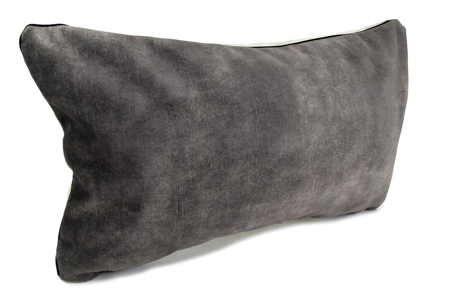 The CASAMANCE カサマンス ニット・ベルベット ツートンクッション (アッシュグレー&アイボリーホワイト) 50×30cm 中材付 - HOUSE OF JAPAN Shop