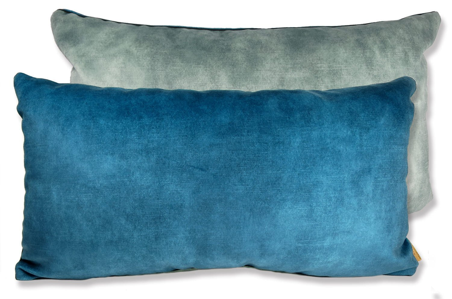 The CASAMANCE カサマンス ニットベルベットクッション BLEU TOPAZE & VERT DE GRIS 66×38cm 中材付 - HOUSE OF JAPAN Shop