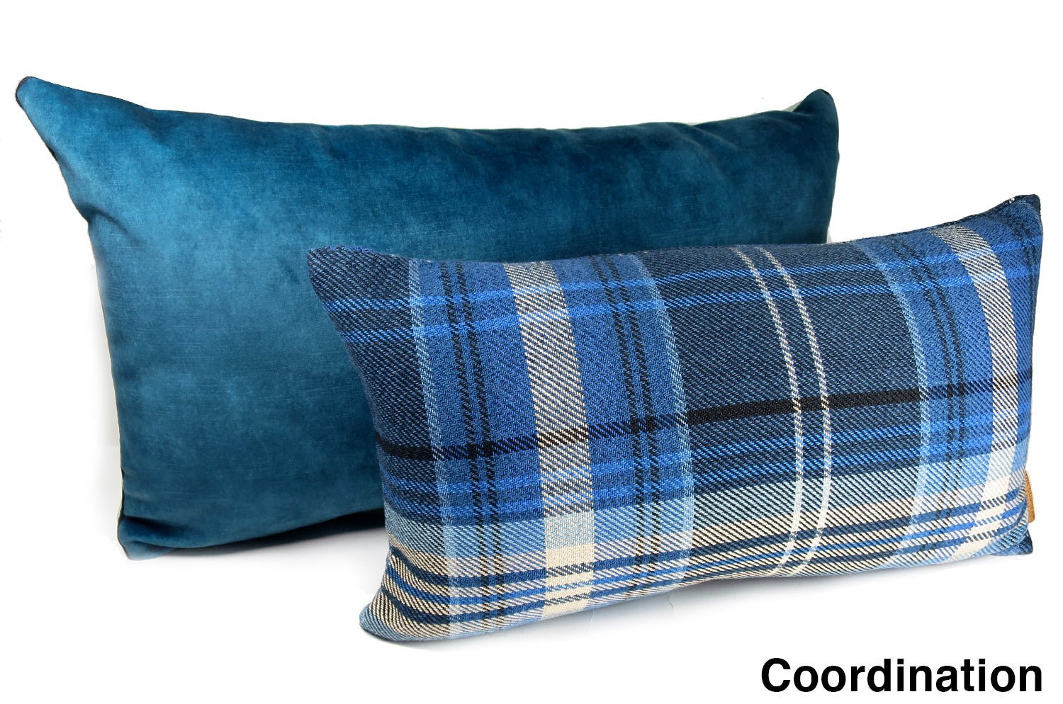 The CASAMANCE カサマンス ニットベルベットクッション BLEU TOPAZE & VERT DE GRIS 66×38cm 中材付 - HOUSE OF JAPAN Shop