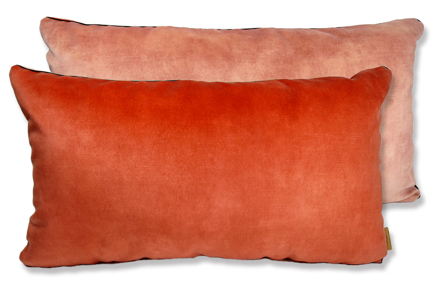 The CASAMANCE カサマンス ニットベルベットクッション ORANGE & ROSE BLUSH 66×38cm 中材付 - HOUSE OF JAPAN Shop