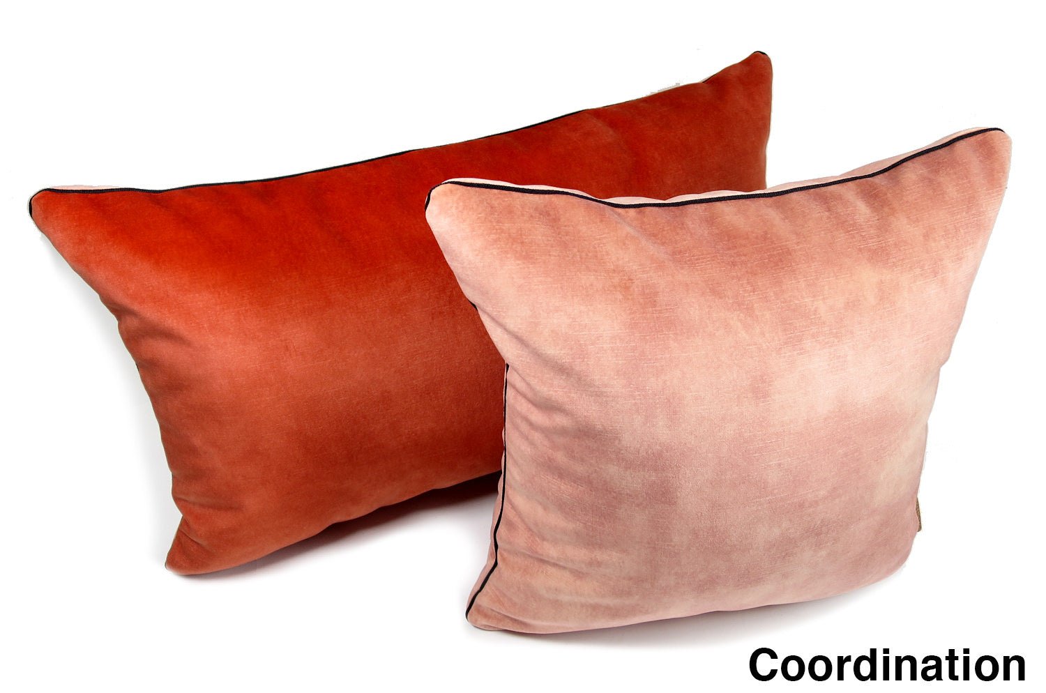 The CASAMANCE カサマンス ニットベルベットクッション ORANGE & ROSE BLUSH 66×38cm 中材付 - HOUSE OF JAPAN Shop