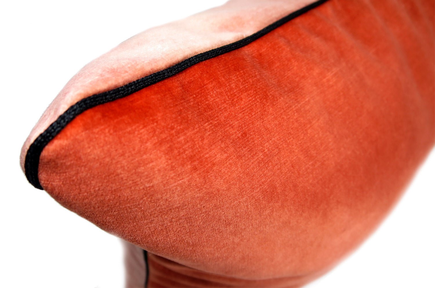 The CASAMANCE カサマンス ニットベルベットクッション ORANGE & ROSE BLUSH 66×38cm 中材付 - HOUSE OF JAPAN Shop