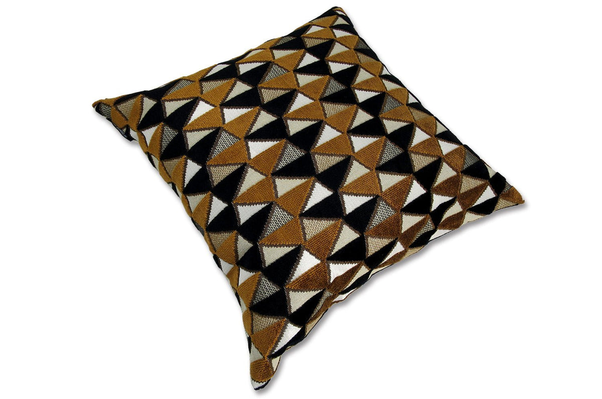 The CHARLOTTE シャルロット フランス製 ジャガードベルベット クッションカバー (Bronze / Noir) 50×50cm - HOUSE OF JAPAN Shop