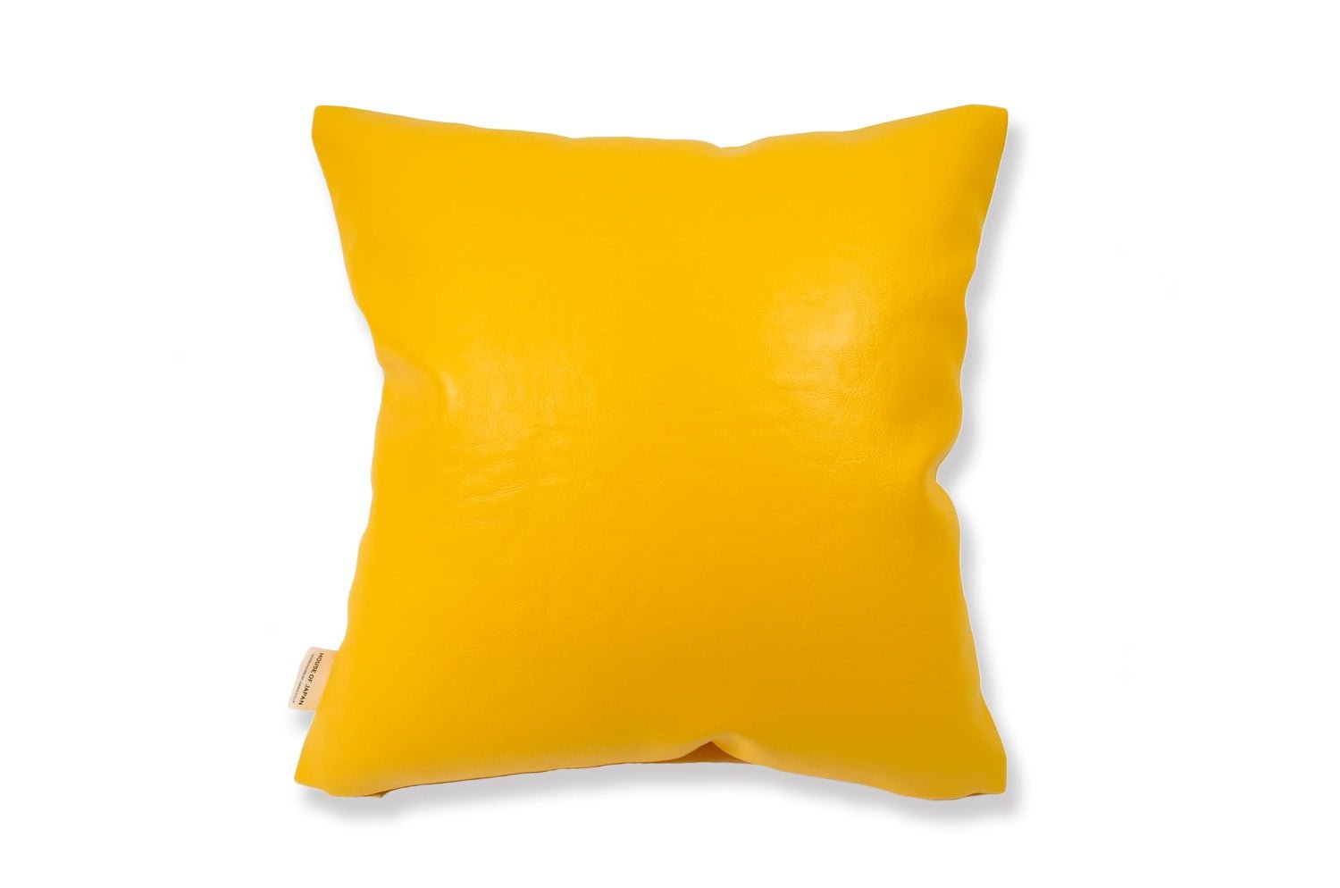 The Chibi Smile チビスマイル キュートブラックスマイル 『ニコフェイス®』刺繍クッション イエロー 34×34cm 中材付 - HOUSE OF JAPAN Shop