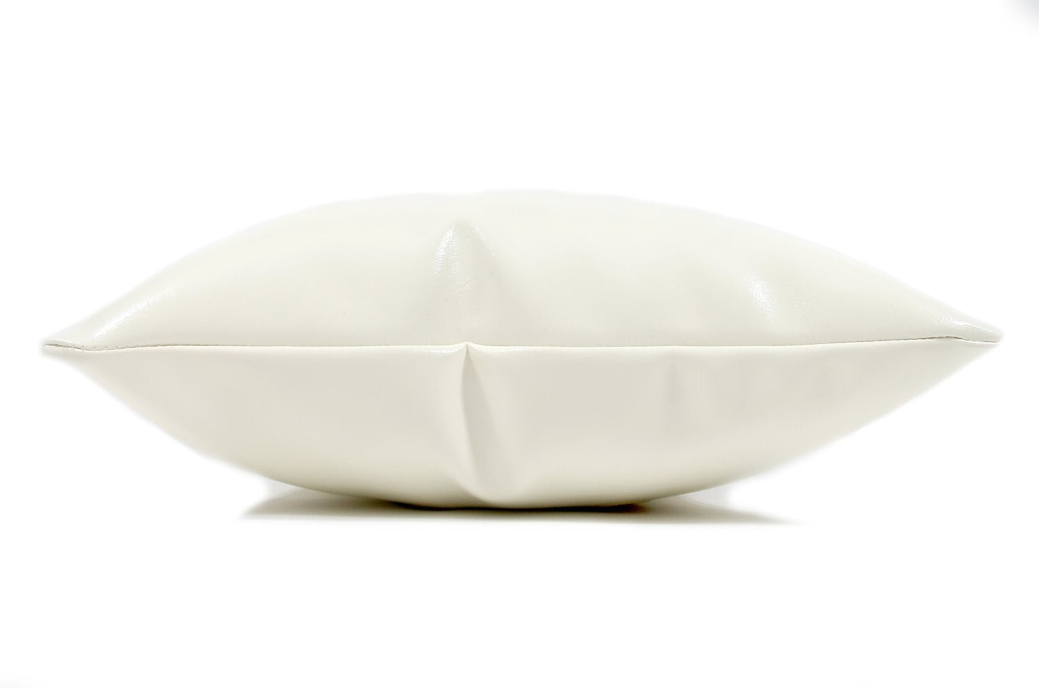 The Chibi Smile チビスマイル ゴールド 『ニコフェイス®』刺繍クッション パールホワイト 34×34cm 中材付 - HOUSE OF JAPAN Shop