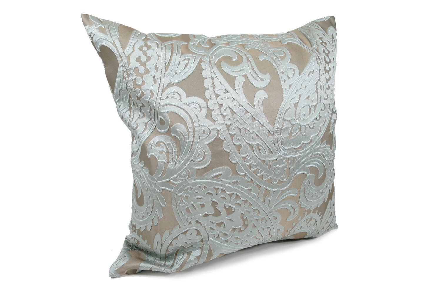 The Classic paisley クラシックペーズリー柄 クッションカバー スカイブルー×カーキ 45×45cm - HOUSE OF JAPAN Shop