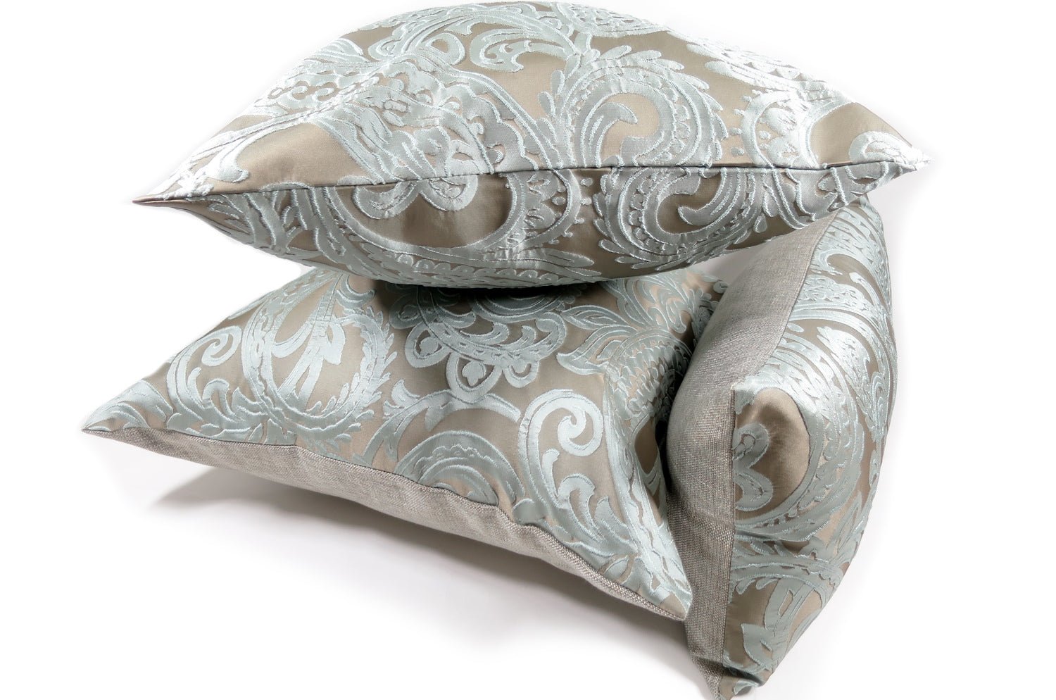 The Classic paisley クラシックペーズリー柄 クッションカバー スカイブルー×カーキ 45×45cm - HOUSE OF JAPAN Shop