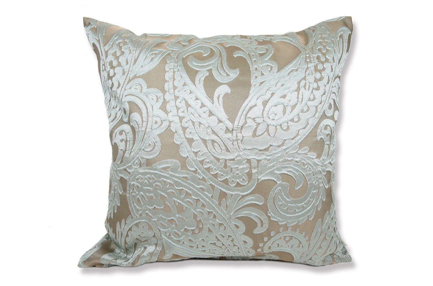 The Classic paisley クラシックペーズリー柄 クッションカバー スカイブルー×カーキ 45×45cm - HOUSE OF JAPAN Shop