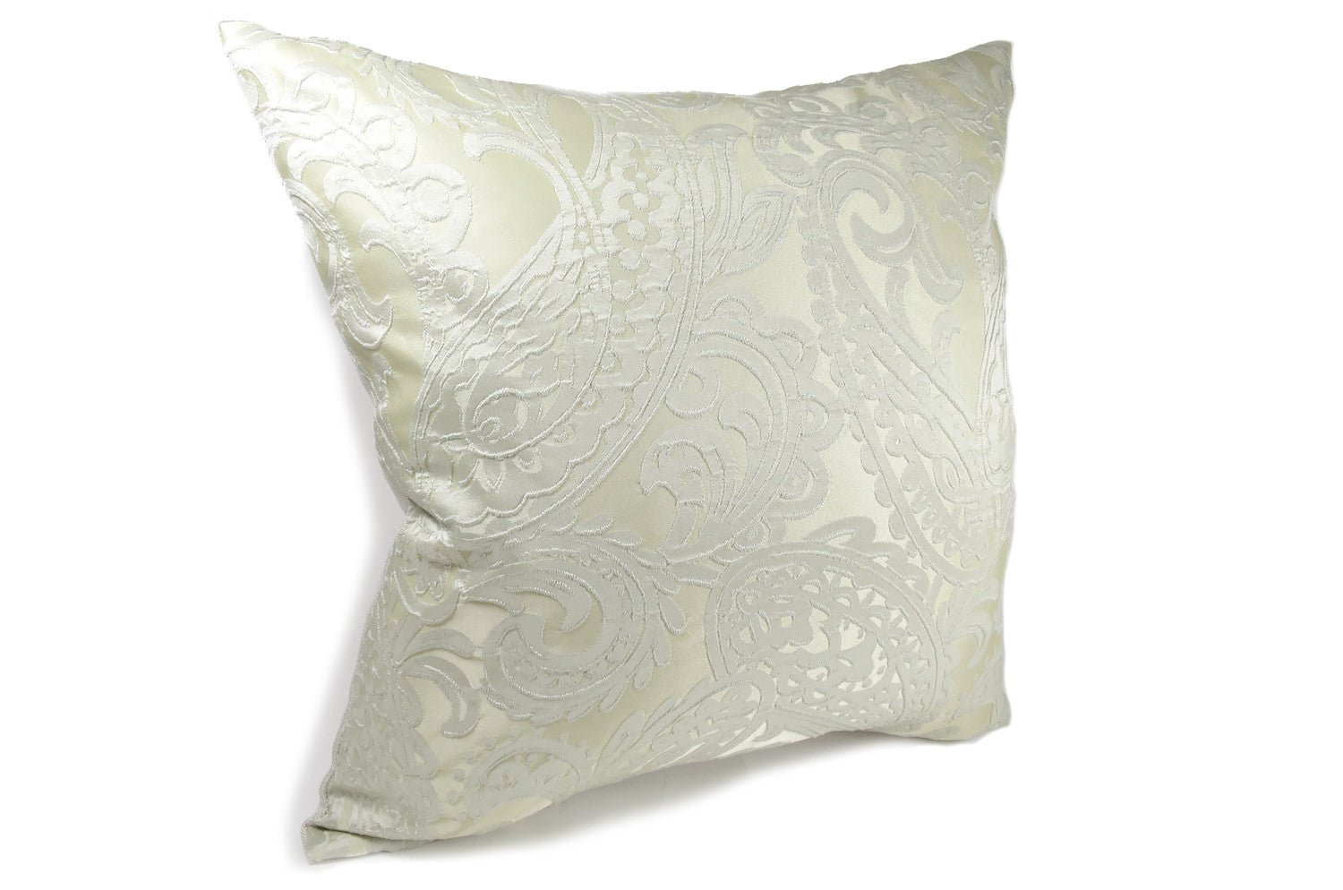 The Classic paisley クラシックペーズリー柄クッションカバー (パールグレー×リーフベージュ) 50×50cm - HOUSE OF JAPAN Shop