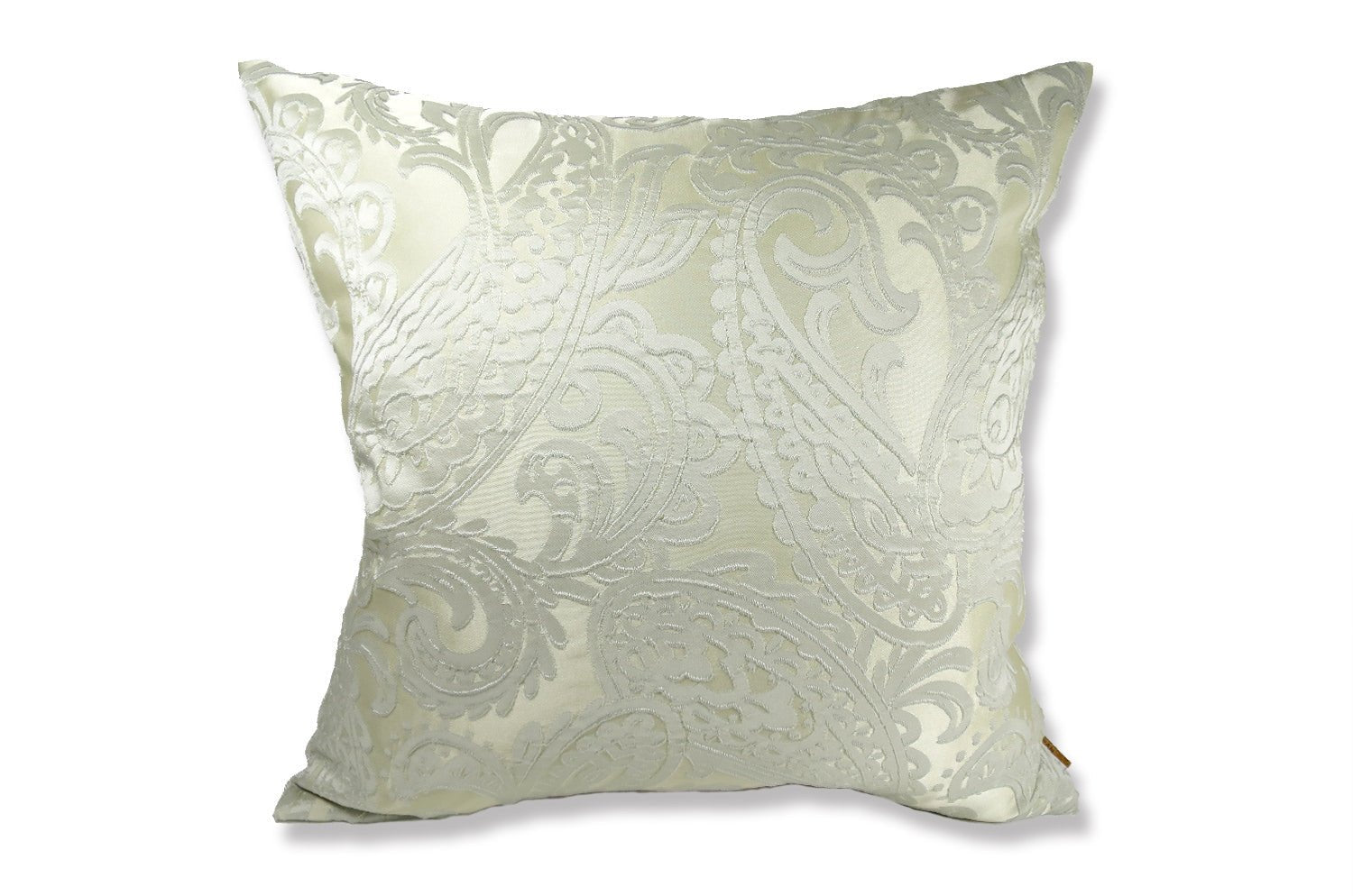 The Classic paisley クラシックペーズリー柄クッションカバー (パールグレー×リーフベージュ) 50×50cm - HOUSE OF JAPAN Shop