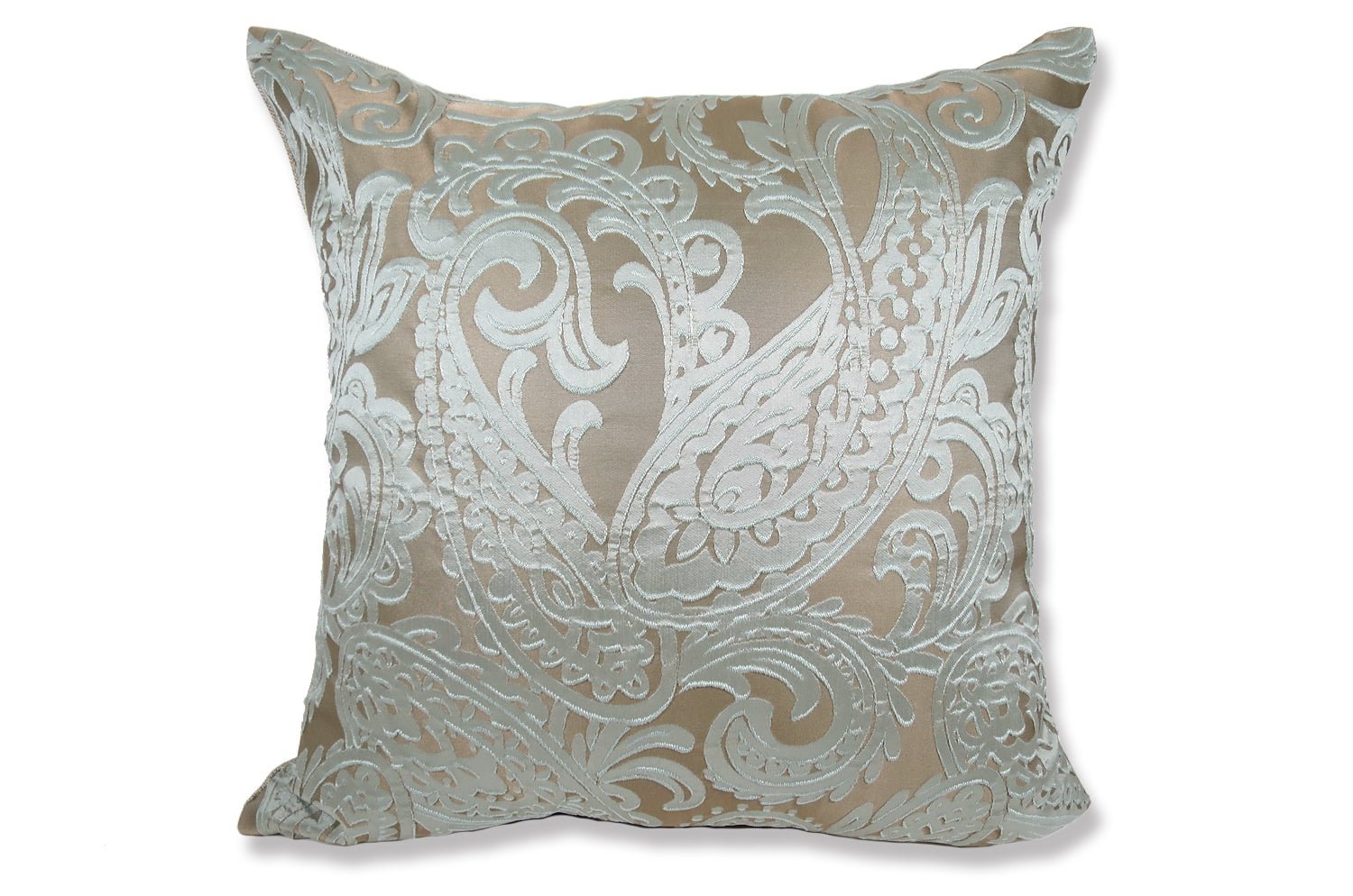 The Classic paisley クラシックペーズリー柄 クッションカバー スカイブルー×カーキ 50×50cm - HOUSE OF JAPAN Shop