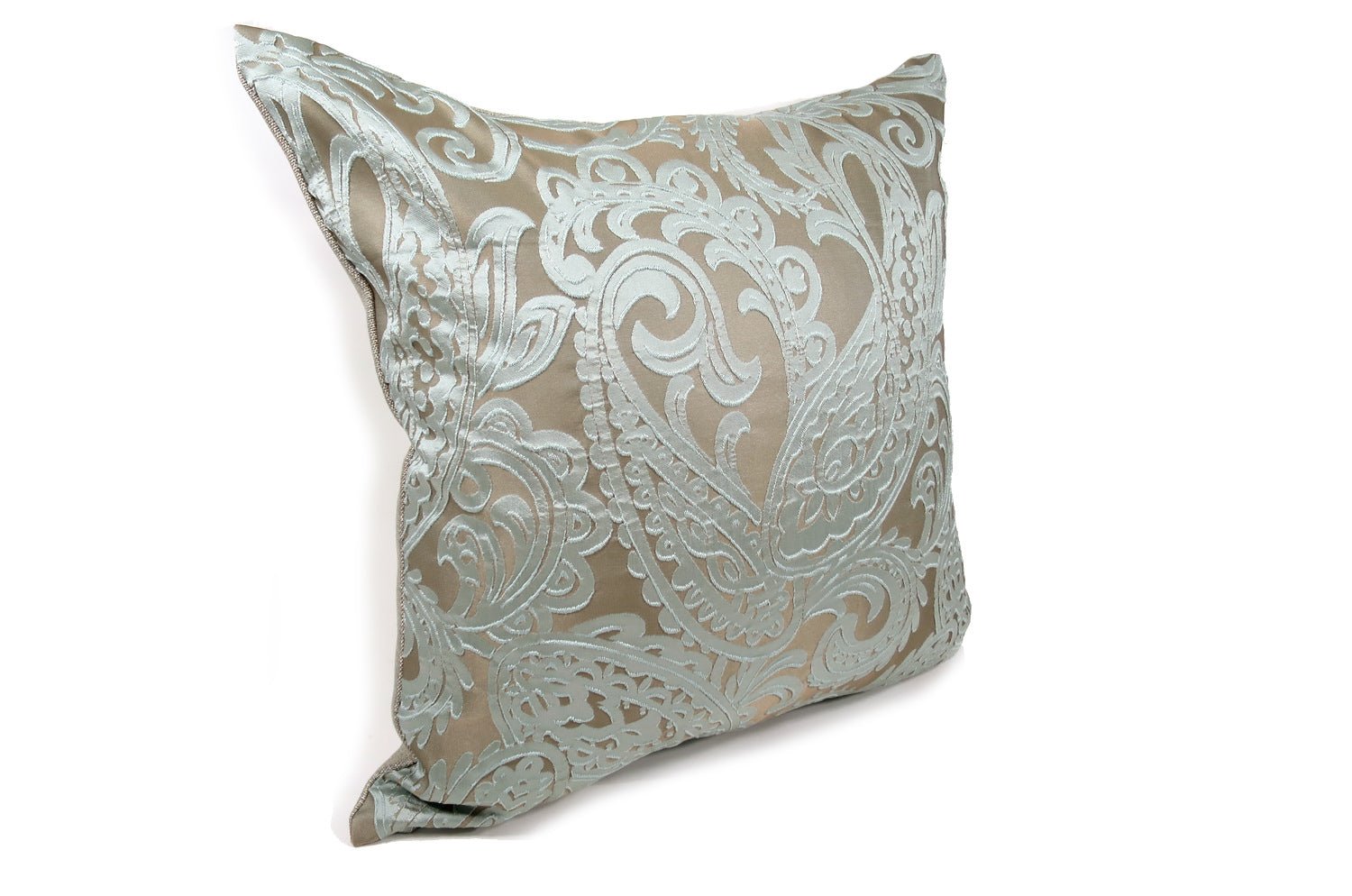 The Classic paisley クラシックペーズリー柄 クッションカバー スカイブルー×カーキ 50×50cm - HOUSE OF JAPAN Shop