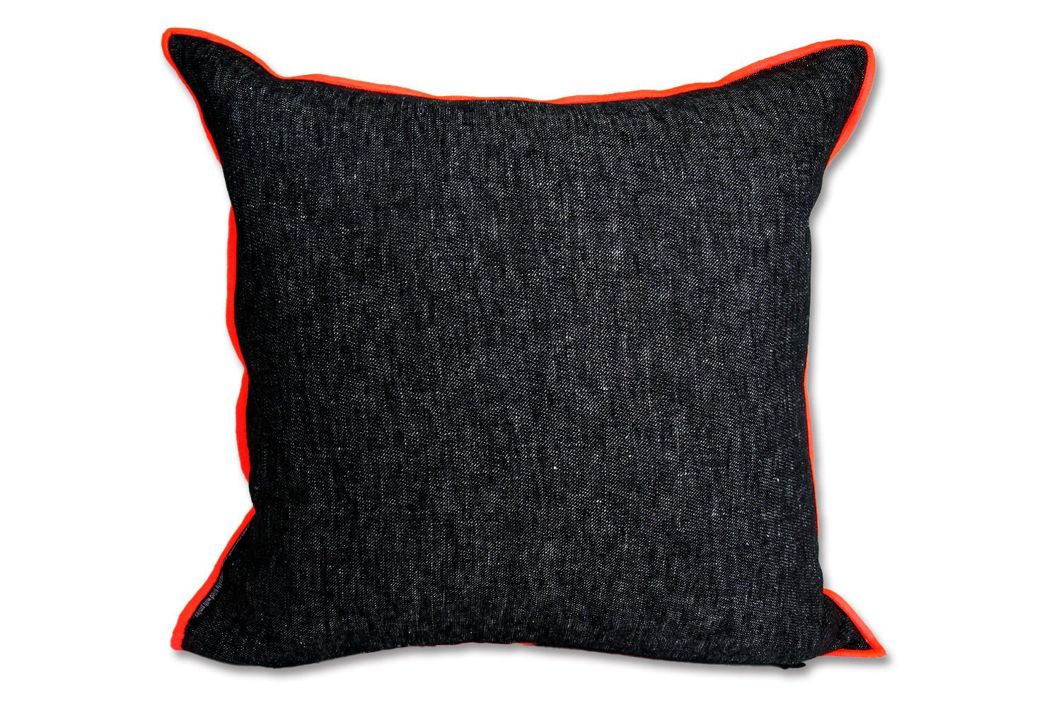 The Color block カラーブロックデザイン リネン クッションカバー (ブラック×ネオンオレンジ) 45×45cm - HOUSE OF JAPAN Shop