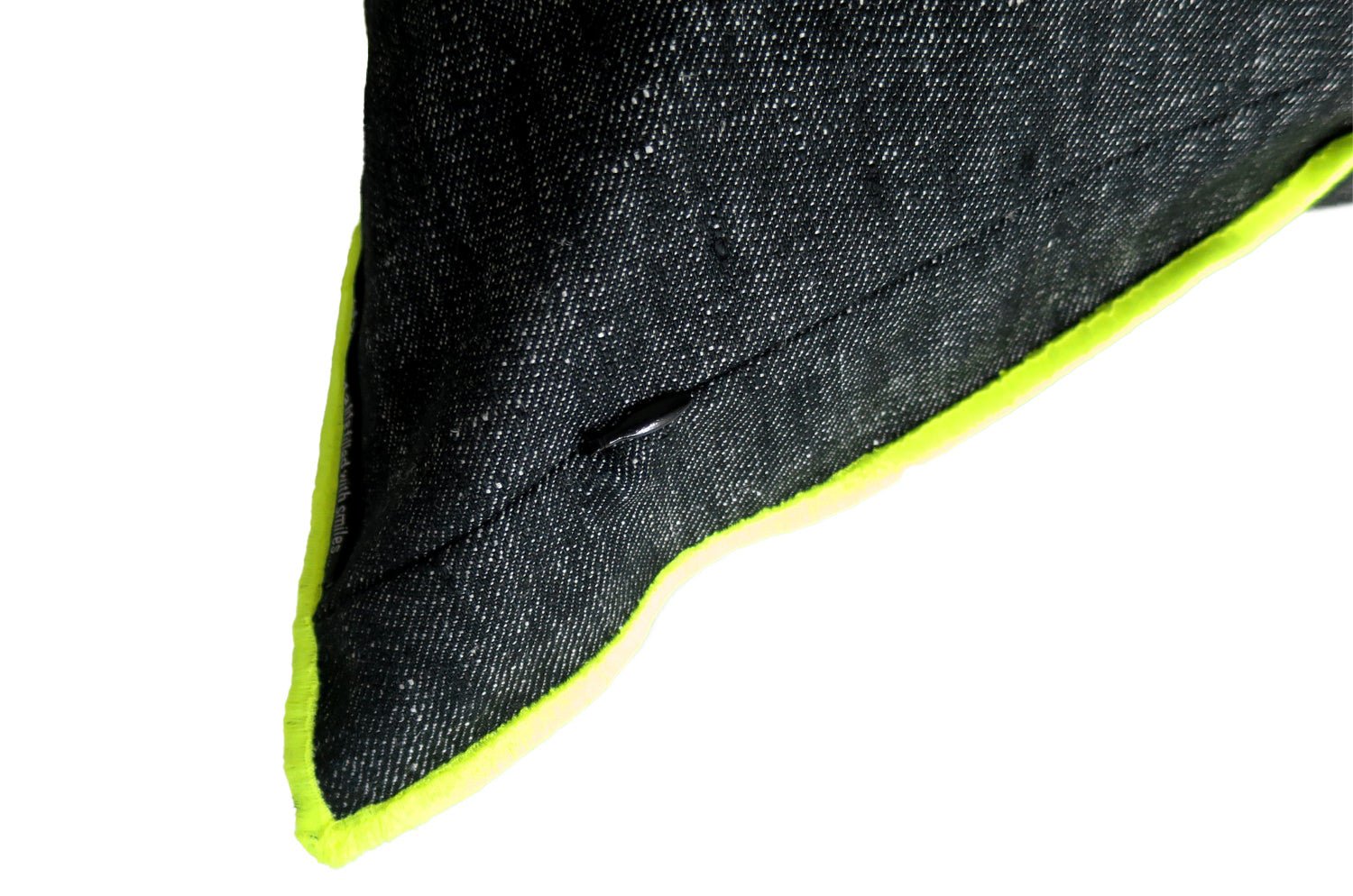 The Color block カラーブロックデザイン リネン クッションカバー (ブラック×ネオンイエロー) 45×45cm - HOUSE OF JAPAN Shop